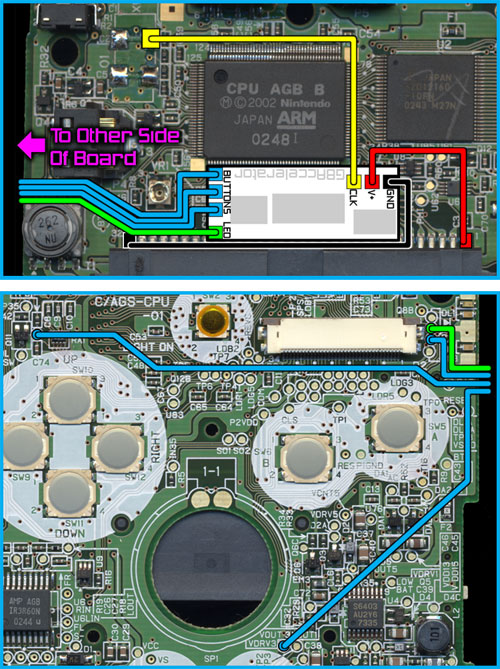 GBAccelerator Installation Diagram for GBA-SP