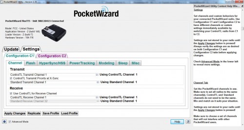 PocketWizard Utility Screenshot